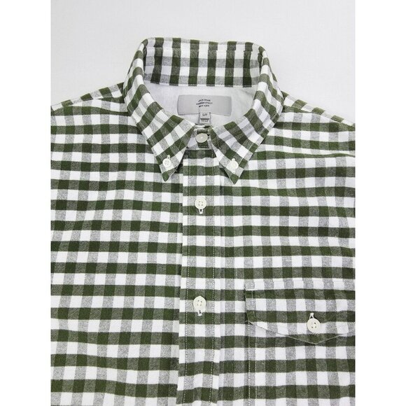 Jack Spade Size Small Mens Green White Flannel Button Down Long Sleeve Shirt - Picture 1 of 11